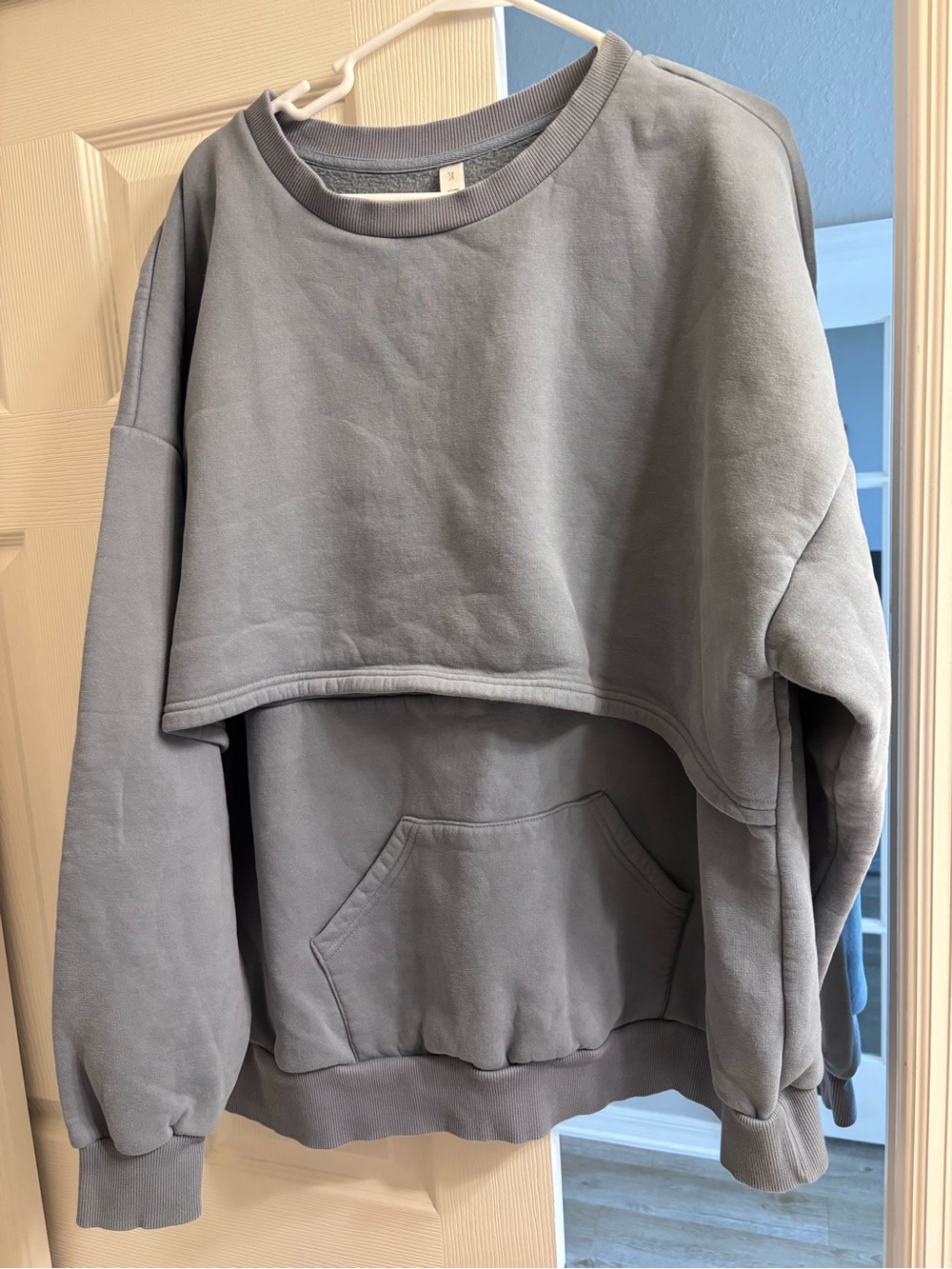 Latched Mama Layered Crewneck Sweatshirt - Slate